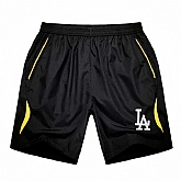Men's Los Angeles Dodgers Black Gold Stripe MLB Shorts,baseball caps,new era cap wholesale,wholesale hats